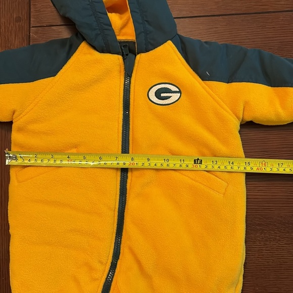 NFL Green Bay Packers fleece lined onesie snowsuit reversible 6-9 months - Picture 9 of 9